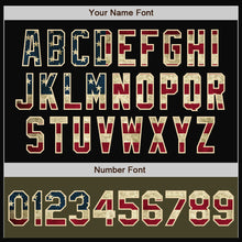 Load image into Gallery viewer, Custom Black Vintage USA Flag Olive-Cream Bomber Varsity Letterman Two Tone Zipper Jacket