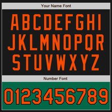 Load image into Gallery viewer, Custom Black Orange-Kelly Green Bomber Varsity Letterman Two Tone Zipper Jacket