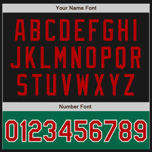 Load image into Gallery viewer, Custom Black Red-Kelly Green Bomber Varsity Letterman Two Tone Zipper Jacket