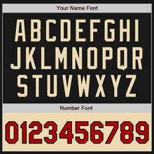 Load image into Gallery viewer, Custom Black Red-Cream Bomber Varsity Letterman Two Tone Zipper Jacket