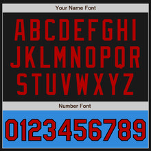 Load image into Gallery viewer, Custom Black Red-Powder Blue Bomber Varsity Letterman Two Tone Zipper Jacket