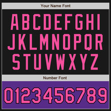 Load image into Gallery viewer, Custom Black Pink-Purple Bomber Varsity Letterman Two Tone Zipper Jacket