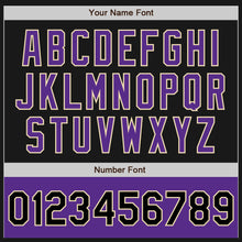 Load image into Gallery viewer, Custom Black Purple-Cream Bomber Varsity Letterman Two Tone Zipper Jacket