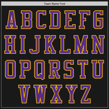 Load image into Gallery viewer, Custom Black Gold-Purple Bomber Varsity Letterman Two Tone Zipper Jacket