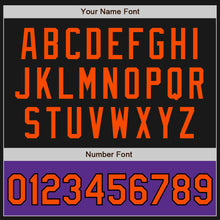 Load image into Gallery viewer, Custom Black Orange-Purple Bomber Varsity Letterman Two Tone Zipper Jacket