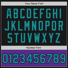 Load image into Gallery viewer, Custom Black Teal-Purple Bomber Varsity Letterman Two Tone Zipper Jacket