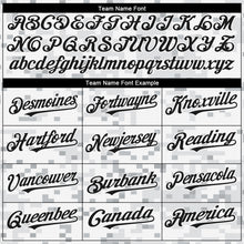 Load image into Gallery viewer, Custom Camo Black-White Arctic Camouflage 3D Bomber Full-Snap Varsity Letterman Salute To Service Hoodie Jacket