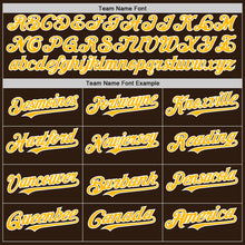 Load image into Gallery viewer, Custom Brown Gold-White Bomber Full-Snap Varsity Letterman Two Tone Hoodie Jacket