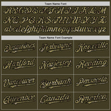 Load image into Gallery viewer, Custom Olive Camo Black-Cream Bomber Full-Snap Varsity Letterman Salute To Service Hoodie Jacket