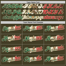 Load image into Gallery viewer, Custom Olive Vintage Mexican Flag Cream-Black Bomber Full-Snap Varsity Letterman Salute To Service Hoodie Jacket