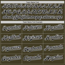 Load image into Gallery viewer, Custom Olive Black-White Bomber Full-Snap Varsity Letterman Salute To Service Hoodie Jacket