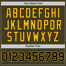 Load image into Gallery viewer, Custom Olive Black-Gold Bomber Full-Snap Varsity Letterman Salute To Service Hoodie Jacket