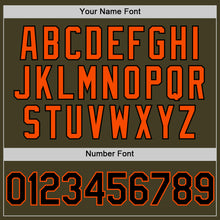 Load image into Gallery viewer, Custom Olive Black-Orange Bomber Full-Snap Varsity Letterman Salute To Service Hoodie Jacket