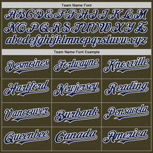 Load image into Gallery viewer, Custom Olive Navy-White Bomber Full-Snap Varsity Letterman Salute To Service Hoodie Jacket