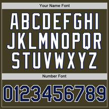 Load image into Gallery viewer, Custom Olive Navy-White Bomber Full-Snap Varsity Letterman Salute To Service Hoodie Jacket