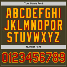 Load image into Gallery viewer, Custom Olive Red-Gold Bomber Full-Snap Varsity Letterman Salute To Service Hoodie Jacket