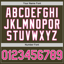 Load image into Gallery viewer, Custom Olive Pink-White Bomber Full-Snap Varsity Letterman Salute To Service Hoodie Jacket