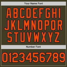 Load image into Gallery viewer, Custom Olive Orange-Black Bomber Full-Snap Varsity Letterman Two Tone Salute To Service Hoodie Jacket