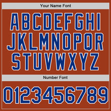 Load image into Gallery viewer, Custom Texas Orange Royal-White Bomber Full-Snap Varsity Letterman Hoodie Jacket