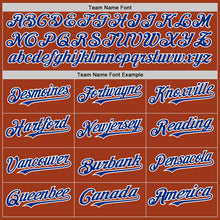 Load image into Gallery viewer, Custom Texas Orange Royal-White Bomber Full-Snap Varsity Letterman Hoodie Jacket