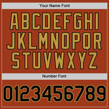 Load image into Gallery viewer, Custom Texas Orange Black-Old Gold Bomber Full-Snap Varsity Letterman Two Tone Hoodie Jacket