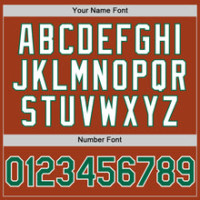 Load image into Gallery viewer, Custom Texas Orange Kelly Green-White Bomber Full-Snap Varsity Letterman Two Tone Hoodie Jacket