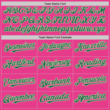 Load image into Gallery viewer, Custom Pink Kelly Green-Cream Bomber Full-Snap Varsity Letterman Hoodie Jacket