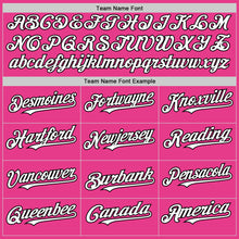 Load image into Gallery viewer, Custom Pink White-Black Bomber Full-Snap Varsity Letterman Hoodie Jacket