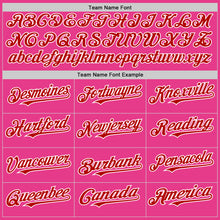 Load image into Gallery viewer, Custom Pink Red-White Bomber Full-Snap Varsity Letterman Hoodie Jacket