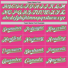 Load image into Gallery viewer, Custom Pink Navy-Neon Green Bomber Full-Snap Varsity Letterman Hoodie Jacket