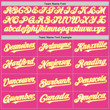 Load image into Gallery viewer, Custom Pink White-Gold Bomber Full-Snap Varsity Letterman Hoodie Jacket