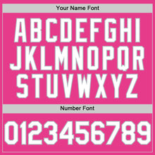 Load image into Gallery viewer, Custom Pink White-Gray Bomber Full-Snap Varsity Letterman Hoodie Jacket