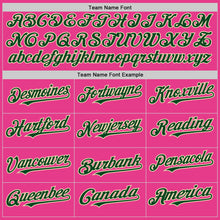 Load image into Gallery viewer, Custom Pink Green-Cream Bomber Full-Snap Varsity Letterman Two Tone Hoodie Jacket