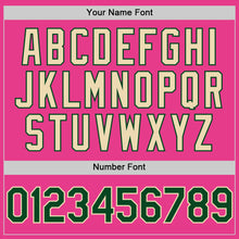 Load image into Gallery viewer, Custom Pink Green-Cream Bomber Full-Snap Varsity Letterman Two Tone Hoodie Jacket