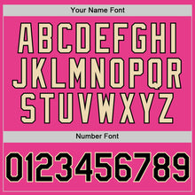 Load image into Gallery viewer, Custom Pink Black-Cream Bomber Full-Snap Varsity Letterman Two Tone Hoodie Jacket