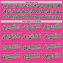 Load image into Gallery viewer, Custom Pink Green-White Bomber Full-Snap Varsity Letterman Two Tone Hoodie Jacket