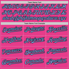 Load image into Gallery viewer, Custom Pink Light Blue-Black Bomber Full-Snap Varsity Letterman Two Tone Hoodie Jacket