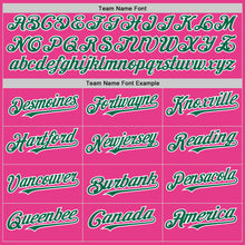 Load image into Gallery viewer, Custom Pink Kelly Green-White Bomber Full-Snap Varsity Letterman Two Tone Hoodie Jacket