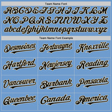 Load image into Gallery viewer, Custom Light Blue Black-Cream Bomber Full-Snap Varsity Letterman Hoodie Jacket