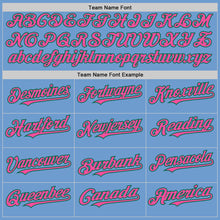 Load image into Gallery viewer, Custom Light Blue Pink-Kelly Green Bomber Full-Snap Varsity Letterman Hoodie Jacket