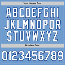 Load image into Gallery viewer, Custom Light Blue White-Royal Bomber Full-Snap Varsity Letterman Hoodie Jacket