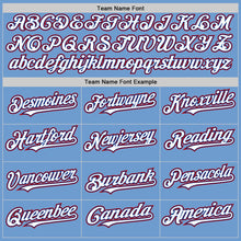 Load image into Gallery viewer, Custom Light Blue Royal-Red Bomber Full-Snap Varsity Letterman Hoodie Jacket