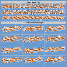 Load image into Gallery viewer, Custom Light Blue Texas Orange-White Bomber Full-Snap Varsity Letterman Two Tone Hoodie Jacket