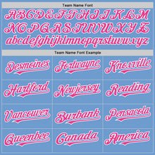 Load image into Gallery viewer, Custom Light Blue Pink-White Bomber Full-Snap Varsity Letterman Two Tone Hoodie Jacket