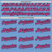 Load image into Gallery viewer, Custom Light Blue Pink-Black Bomber Full-Snap Varsity Letterman Two Tone Hoodie Jacket