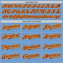 Load image into Gallery viewer, Custom Light Blue Crimson-Gold Bomber Full-Snap Varsity Letterman Two Tone Hoodie Jacket