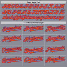 Load image into Gallery viewer, Custom Gray Purple-Orange Bomber Full-Snap Varsity Letterman Hoodie Jacket