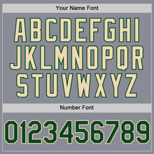 Load image into Gallery viewer, Custom Gray Green-Cream Bomber Full-Snap Varsity Letterman Two Tone Hoodie Jacket