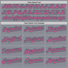 Load image into Gallery viewer, Custom Gray Pink-Kelly Green Bomber Full-Snap Varsity Letterman Two Tone Hoodie Jacket