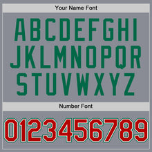 Load image into Gallery viewer, Custom Gray Red-Kelly Green Bomber Full-Snap Varsity Letterman Two Tone Hoodie Jacket